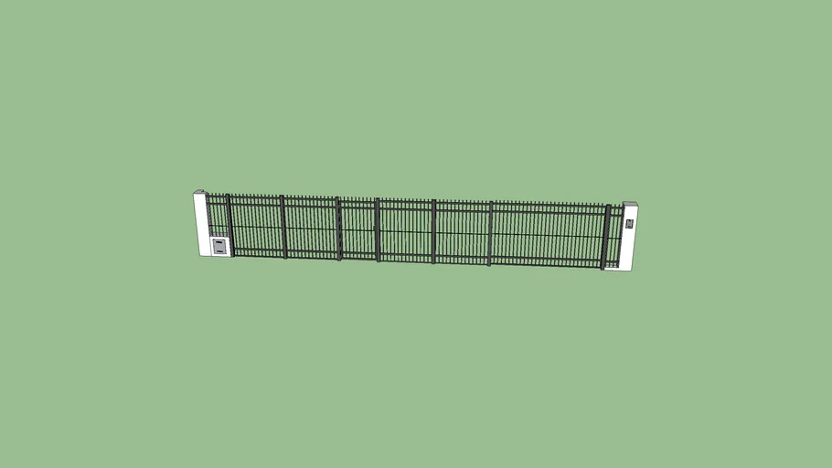 REJA FRENTE CON PORTON CORREDIZO - IRON FENCE WITH SLIDING GATE