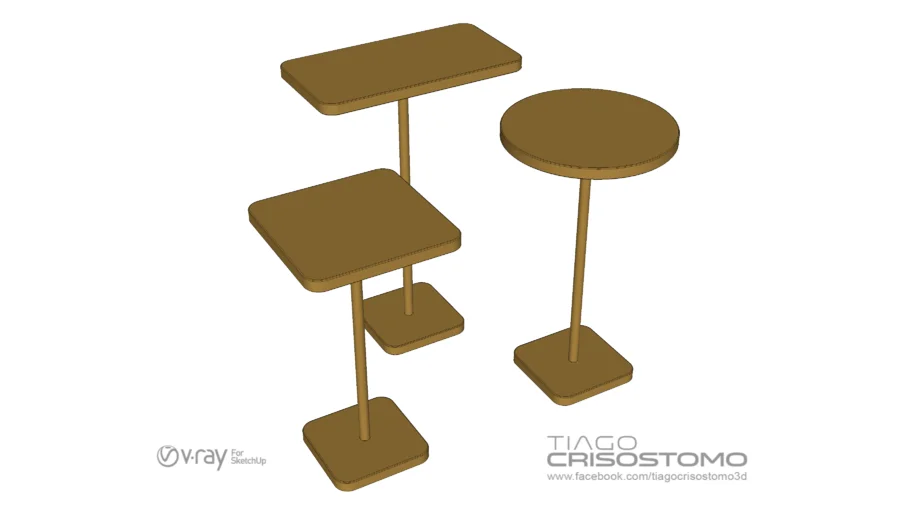 Mesinhas Laterais Douradas