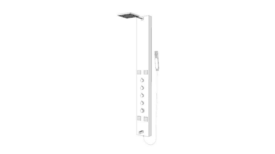  Fresca FSP8001BG Pavia Thermostatic Shower Massage Panel