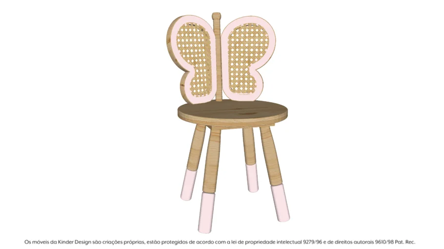 Cadeira Borboleta Fórmica e Palha Infantil- Kinder Design