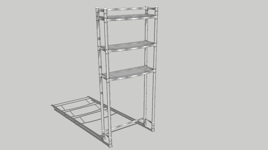 Toilet Vanity 3-Shelf Chrome & Glass
