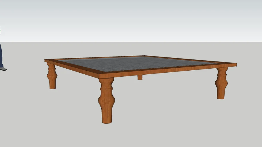 Mesa con cubierta de vidrio