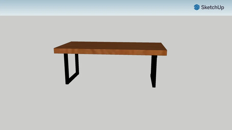 mesa de metalon e madeira