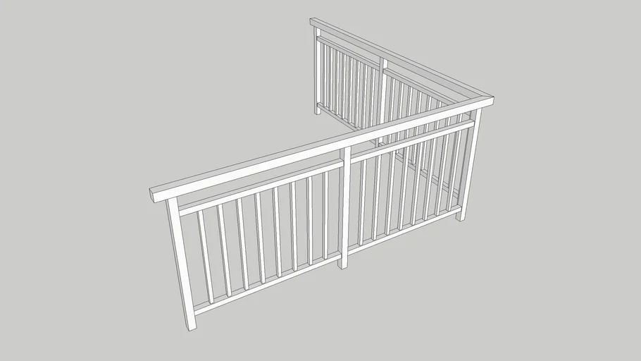 方管栏杆 Square tube railing -轮廓放样部件素材-Profile Builder Assembly | 3D Warehouse