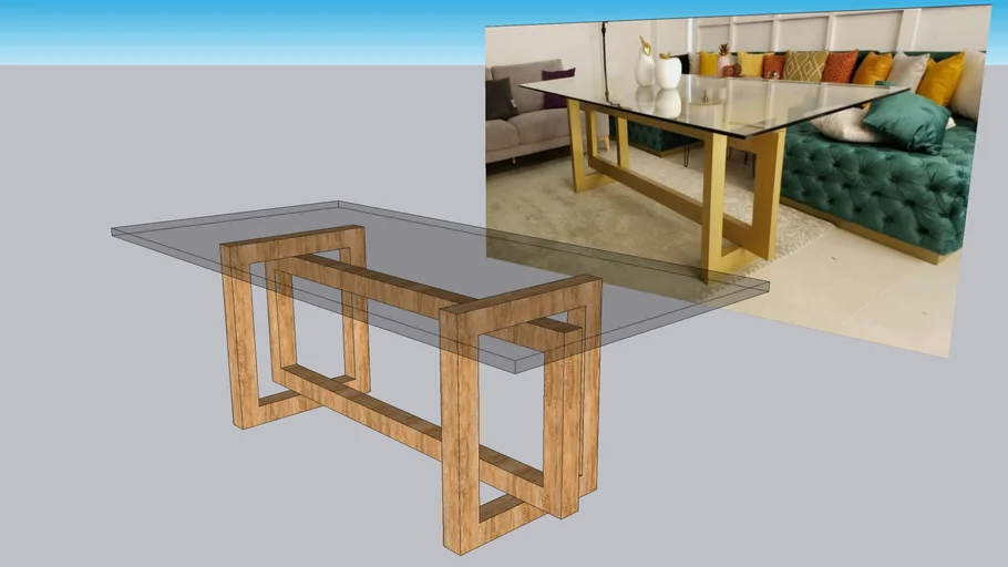 MESA DE CENTRO MADERA+VIDRIO