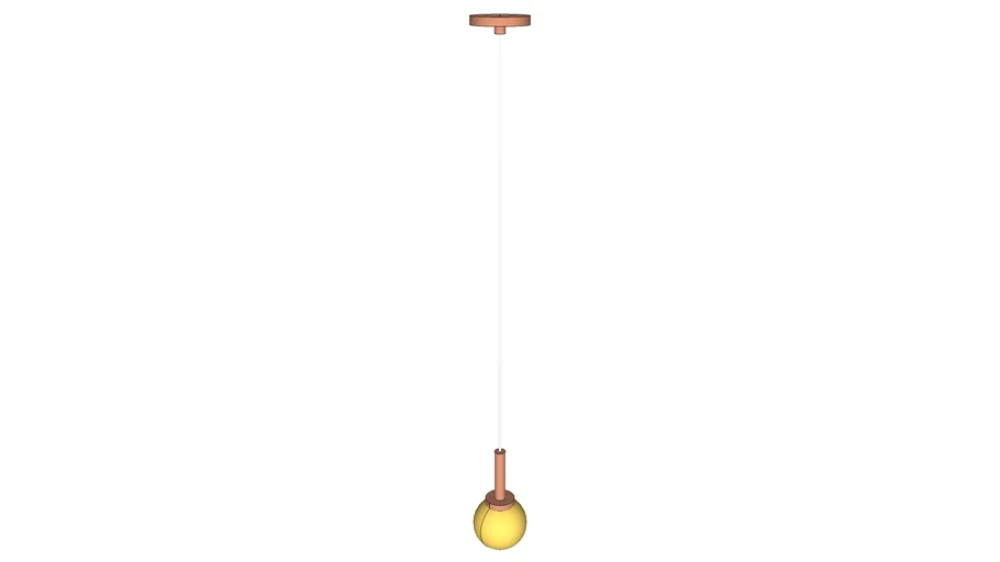 Pendente globo vidro leitoso pequeno bronze