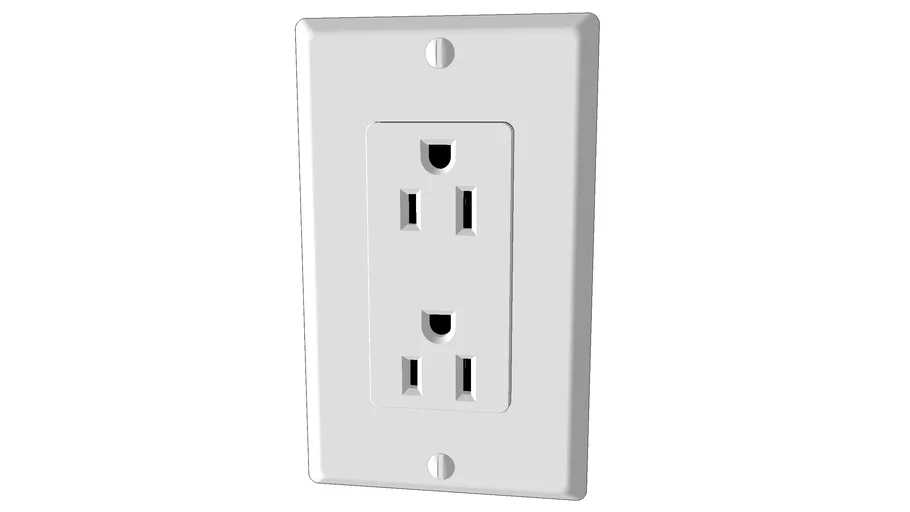 120 V 15 A Electrical Receptacle (NEMA 5-15R), Duplex Rectangular