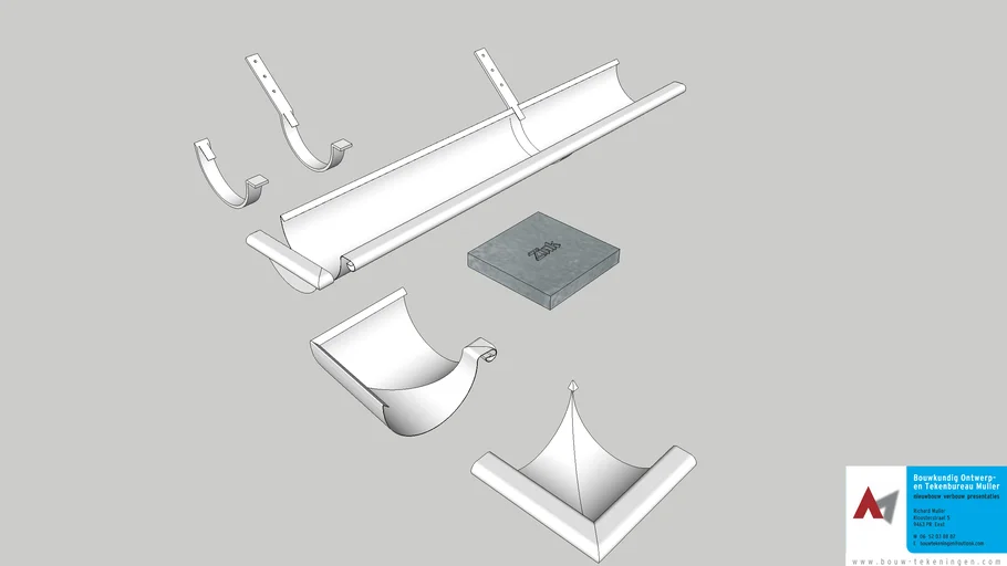Zinken mastgoot M37 | Zinc roof gutter