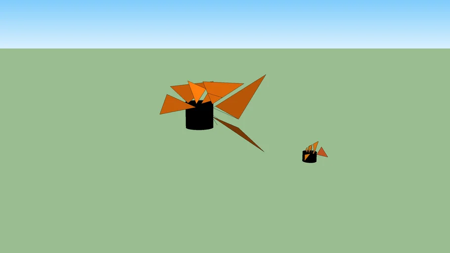 The baby and mother exploding trash cans