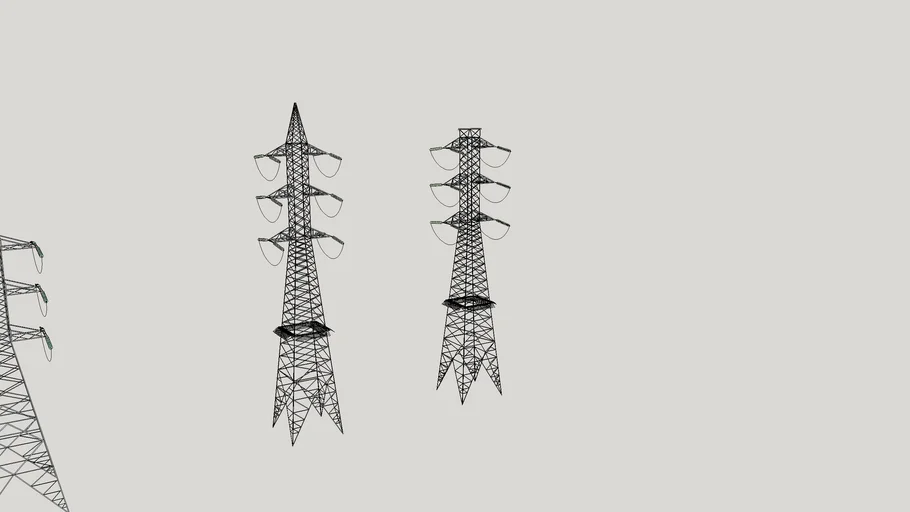 ELECTRIC POWER TRANSMISSION TOWERS, SILVER.