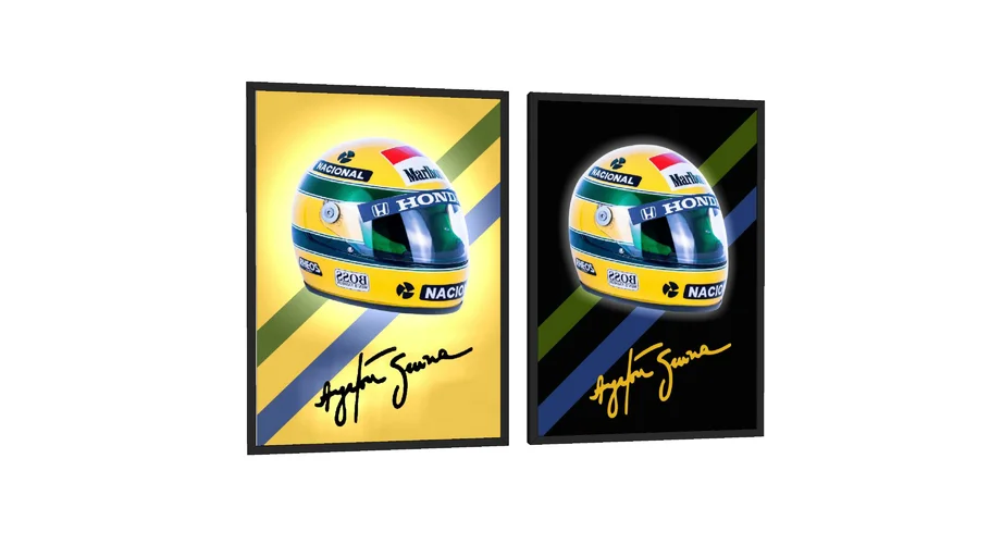 QUADROS AYRTON SENNA - FORMULA 1 - F1 - CORRIDA - DUPLA - CARROS - CAPACETE 