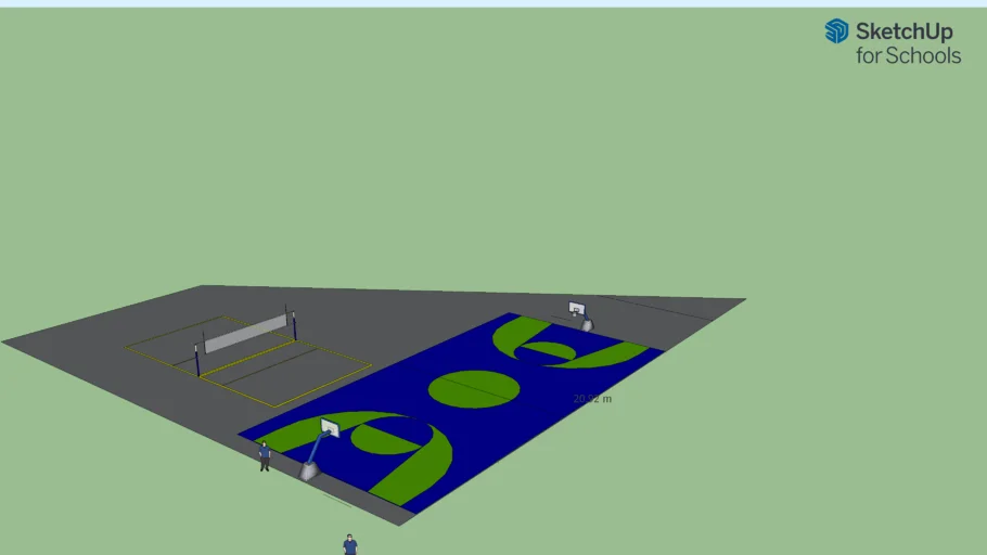 Cancha de basketball y de volleyball