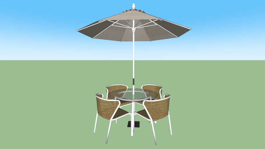 Mesa de Jardim com Ombrelone