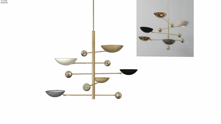 Sputniklights - 6 Light Pendant Mid Century Modern Raw Brass Sputnik chandelier light Fixture