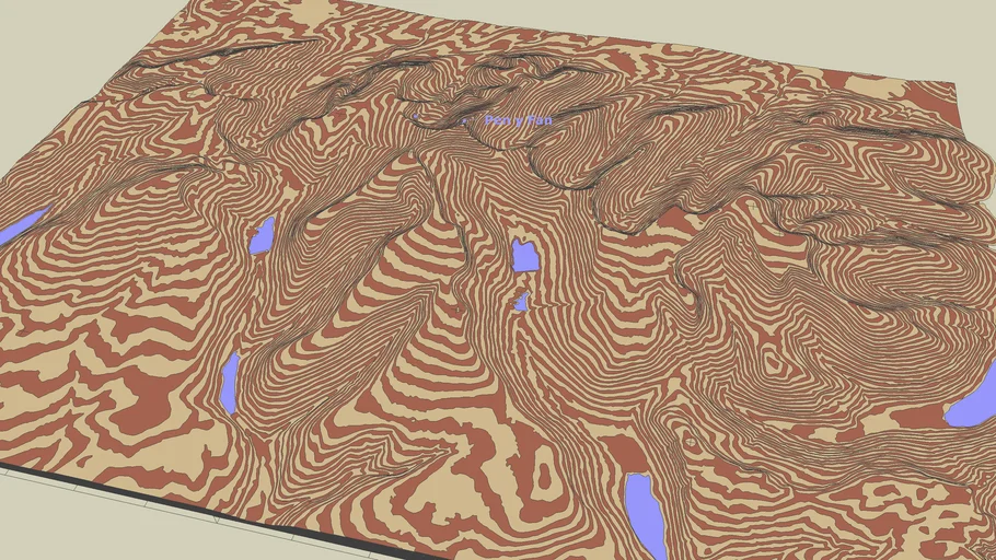 Brecon Beacons topographic model - 2 colour open contour