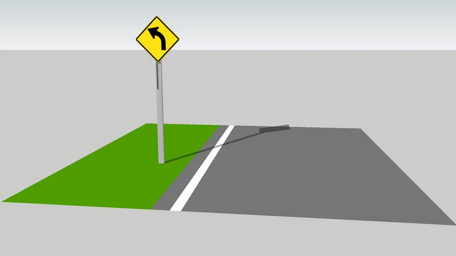 Left Curve Sign / Señal Curva a la Izquierda