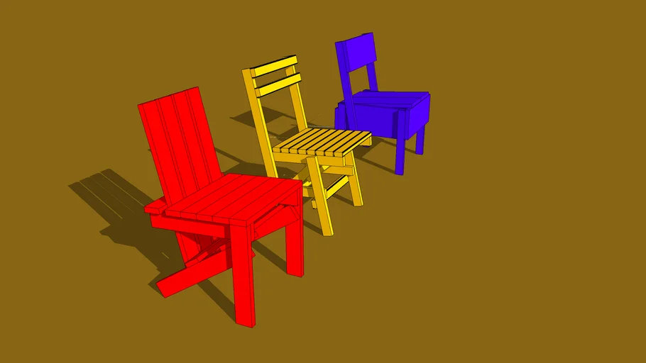  Enzo Mari three chairs