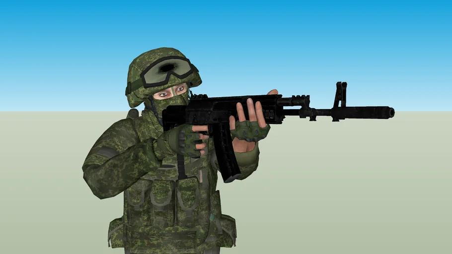 Russian soldier with AK-12