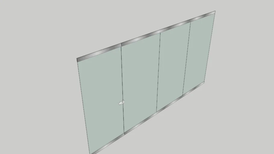 Glass wall with door