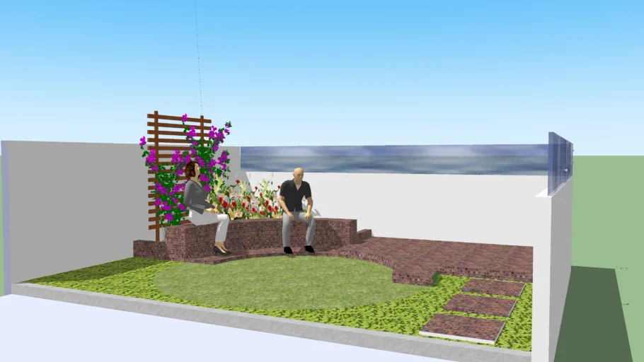 terraza con jardin