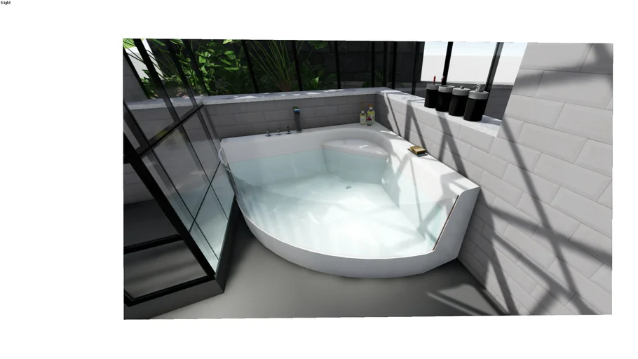 Aqua View Glass Corner Jacuzzi Bathtub
