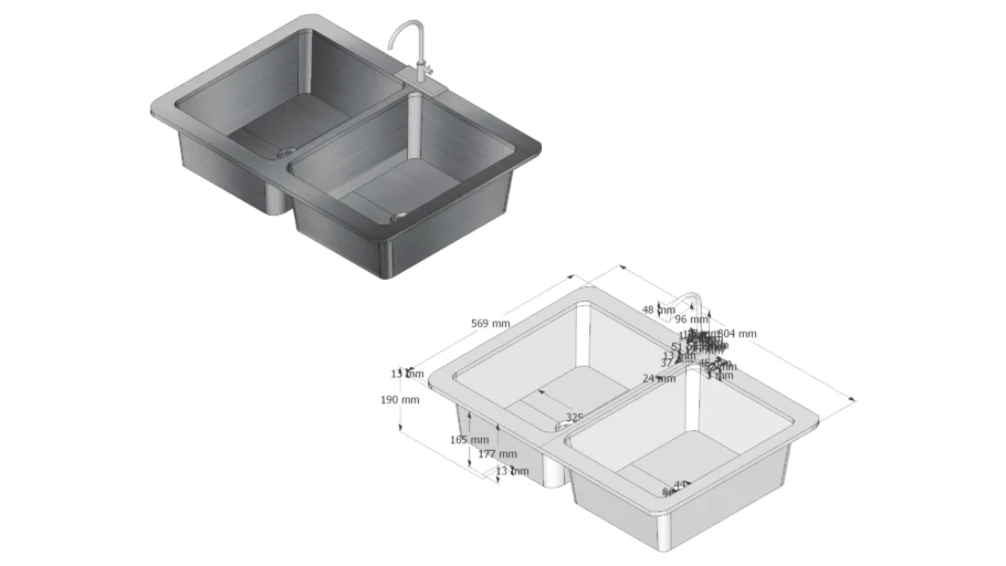 Double bowl sink