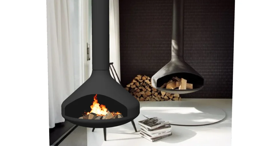 Modern hanging fireplace