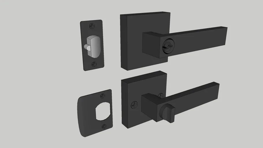 Cerradura_Residencial_Chapa_Manija_NegroMate // Entry Lock Black mate