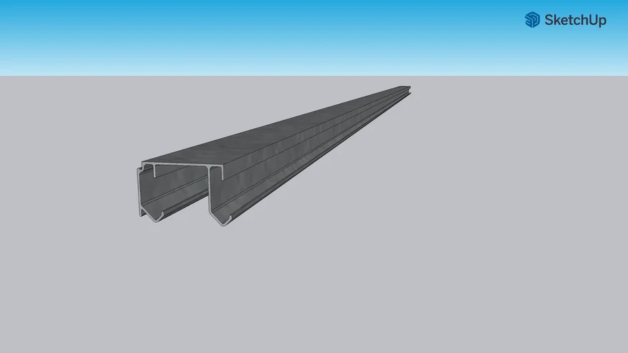 Sliding wardrobe door rail Double Top