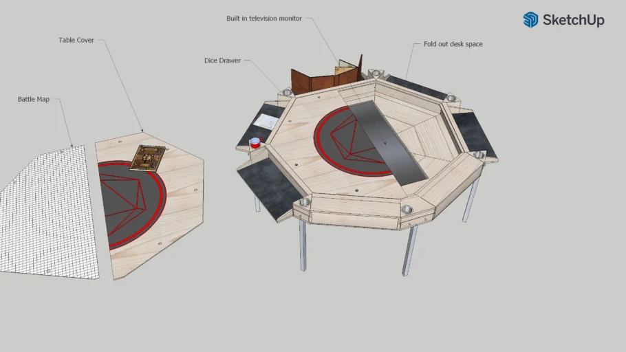 TTRPG/Dungeons & Dragons/DND Table with built in monitor. 