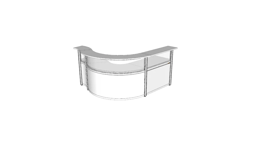Reception Desk Curved with Frosted Acrylic Panel