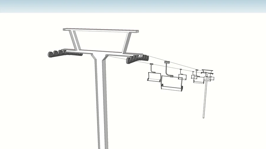 Ski Lift -Generic 3d model [metric units]