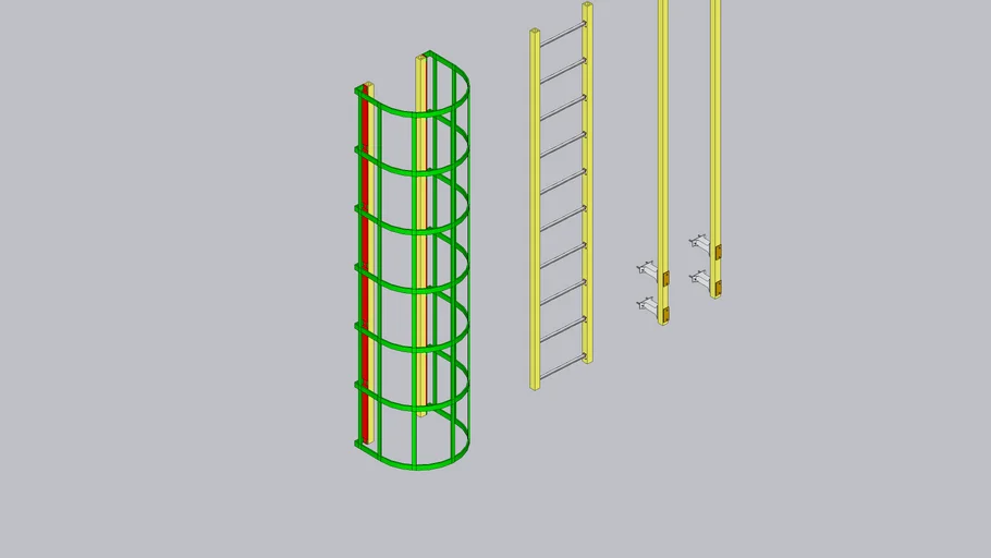 Modelo Escalera de Fibra de Vidrio.