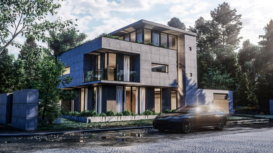 Three-Storey House Modern Rustic - Exterior