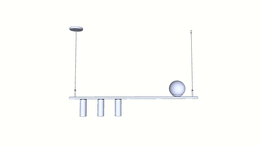 Pendente Lustre Luminária Tubo com Globo de Vidro Dudy
