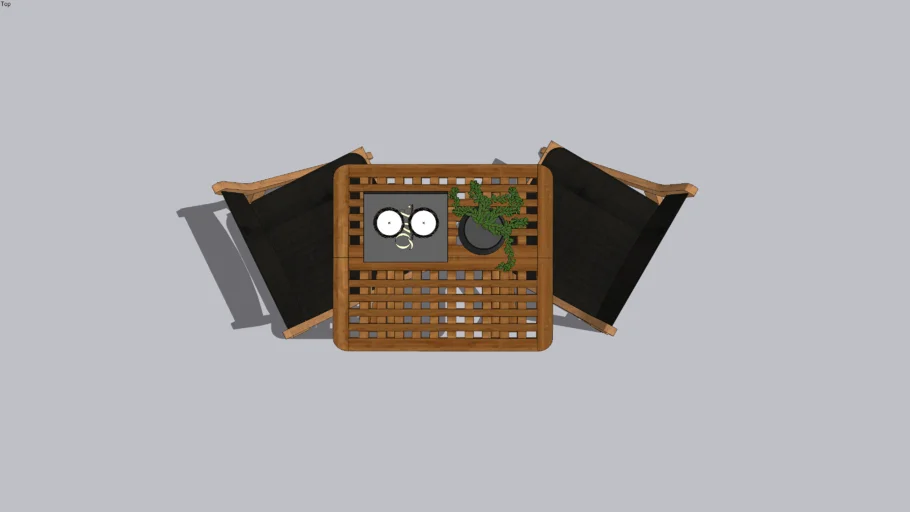 mesa com cadeira externa