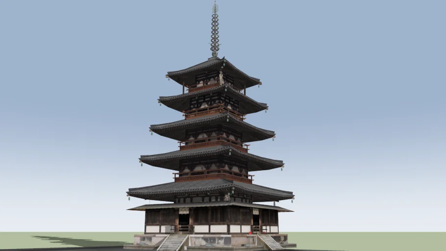 法隆寺 五重塔 - Model - 3D Warehouse
