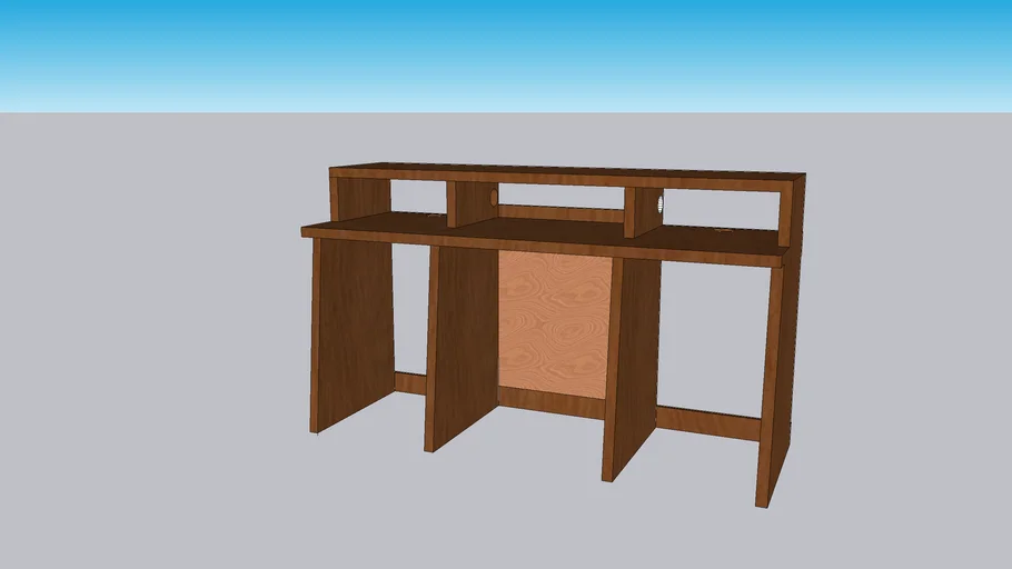 Studio Desk with 19" EIA rack spaces below and above desk