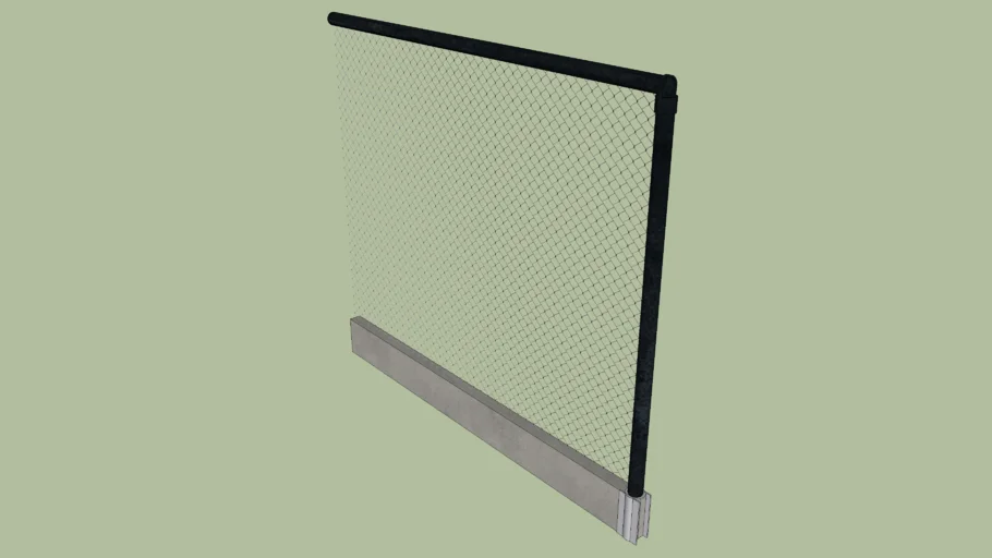 Connectable chainlink fence with pole | 3D Warehouse