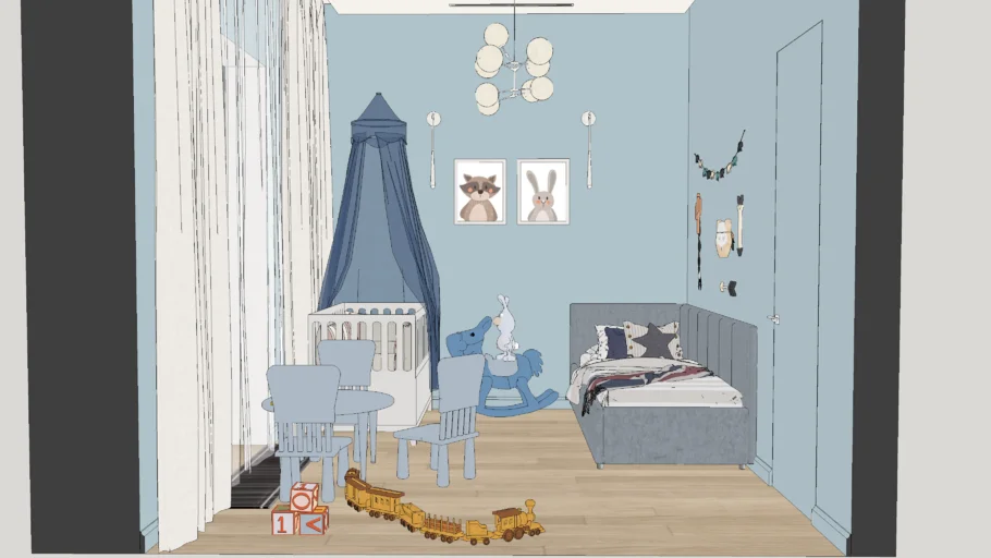 Children's room with crib