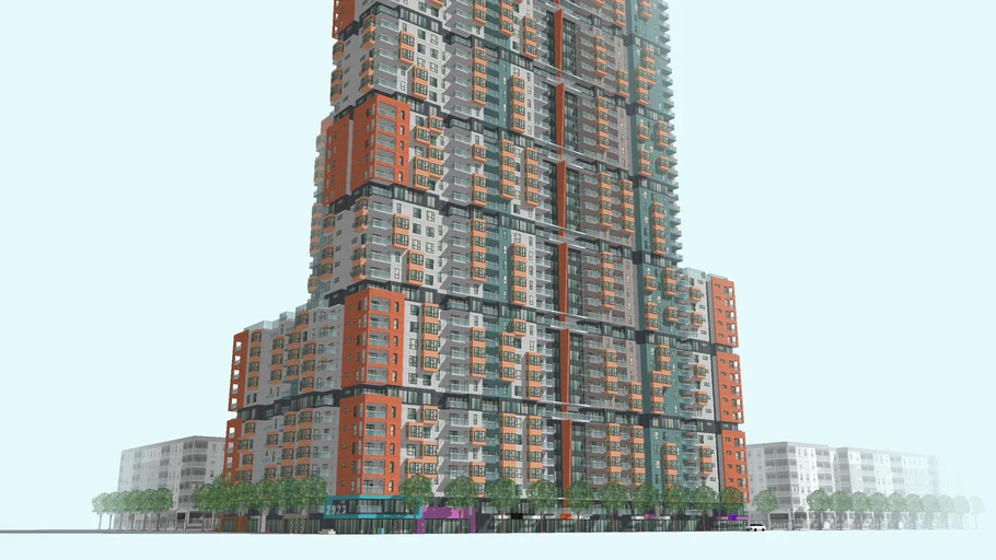 5-over-1 style highrise apartment building