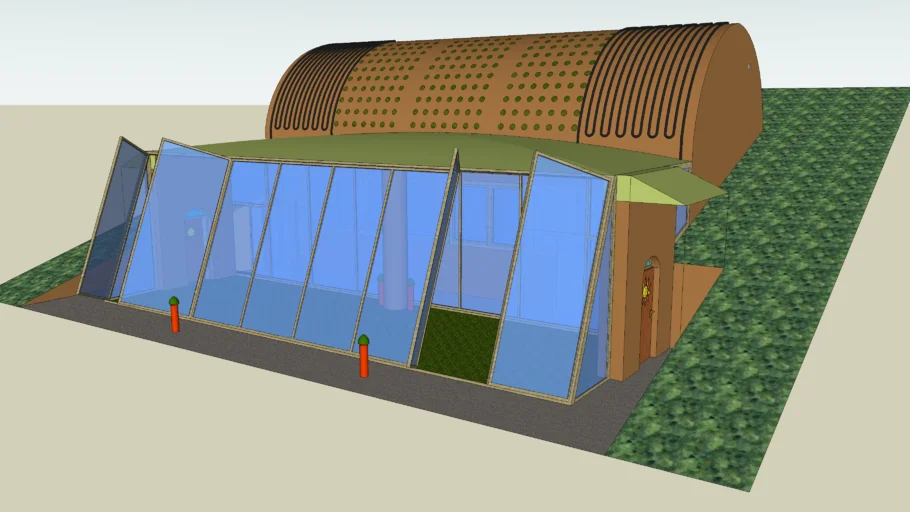 Earthship/Ecodome hybrid twin house