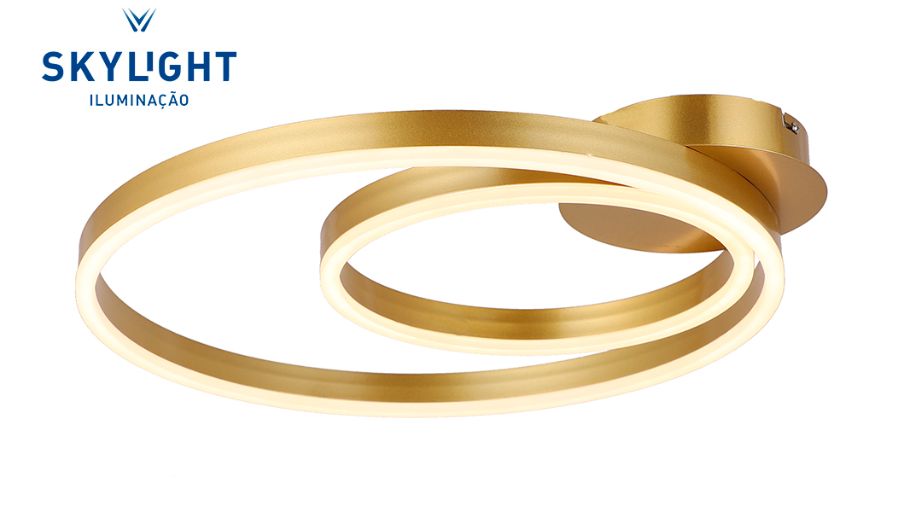 Plafon Hypnosis SKY-3077DO Dourado | SKYLIGHT