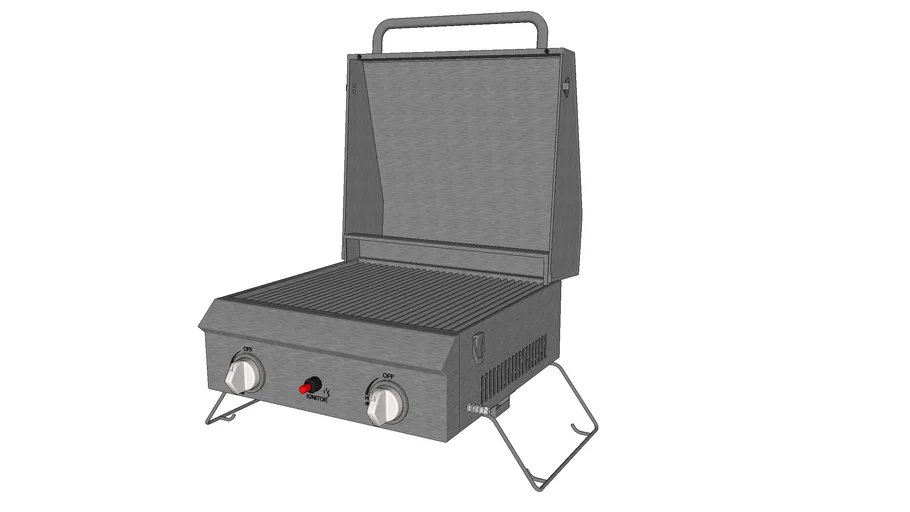 churrasqueira Portable Grill aberta