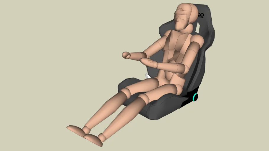 Man in sports car seat