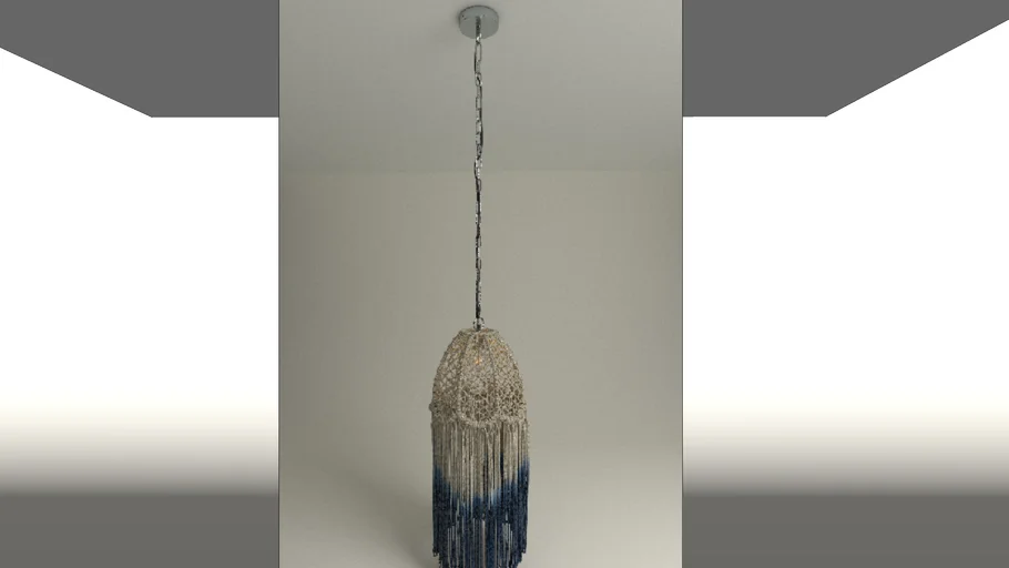 Lámpara de Macrame Hilos Tejido y teñido