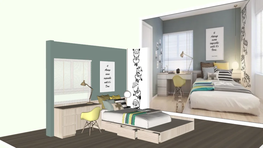 Modern Teenage Bedroom - Habitacion Moderna Adolescente