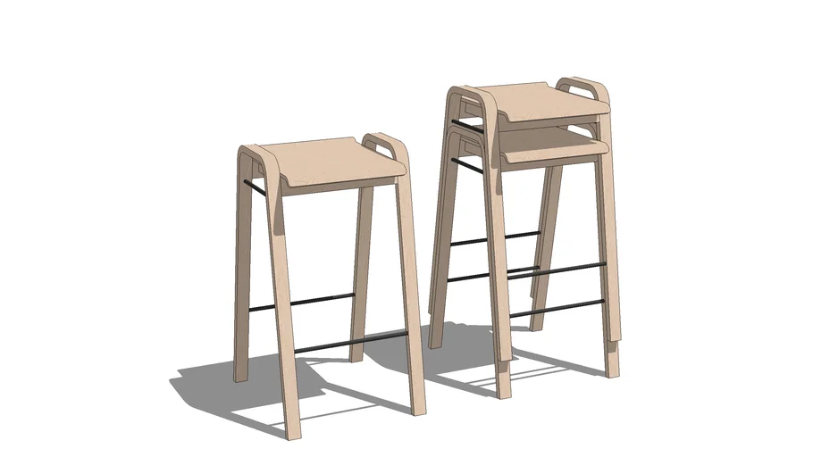 Wooden Stack Stool Chair v.2