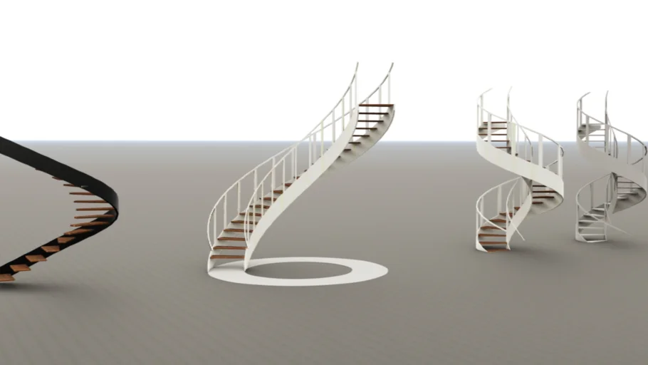 SPIRAL STAIRCASE / スパイラル・ステアケース DOLLE Calgary 47-in x 9.2-ft 1 Platform Rails Anthracite