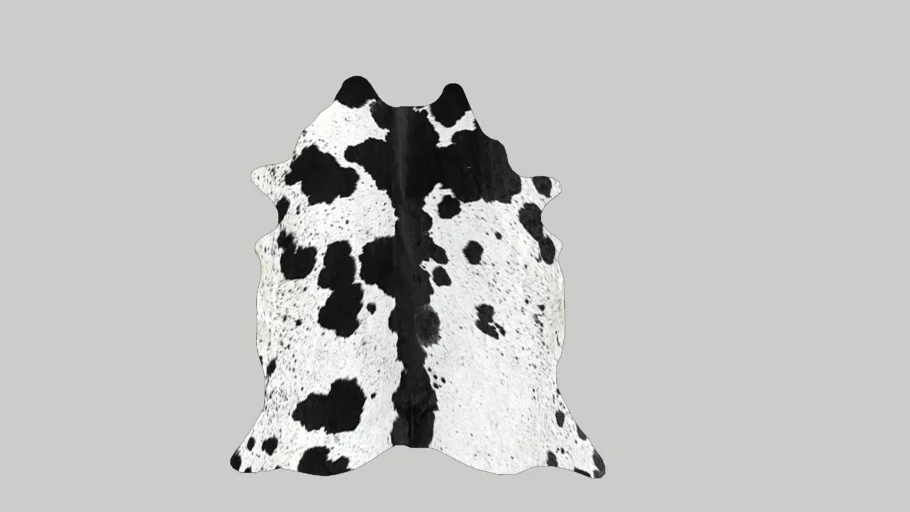 Tapete de Couro Formato Natural - Preto e Branco
